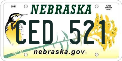 NE license plate CED521