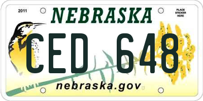 NE license plate CED648