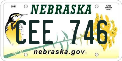 NE license plate CEE746