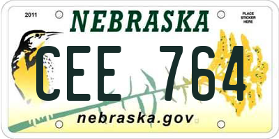 NE license plate CEE764