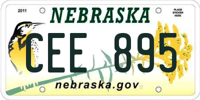 NE license plate CEE895