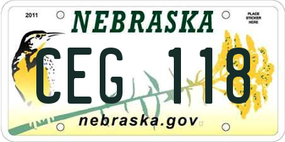 NE license plate CEG118