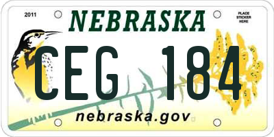 NE license plate CEG184