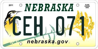 NE license plate CEH071