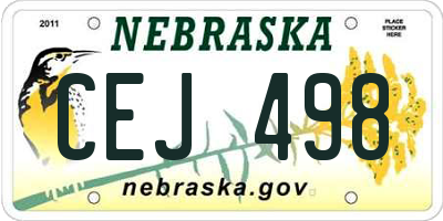 NE license plate CEJ498