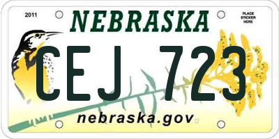 NE license plate CEJ723