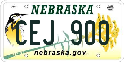 NE license plate CEJ900