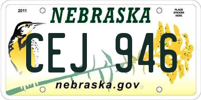 NE license plate CEJ946