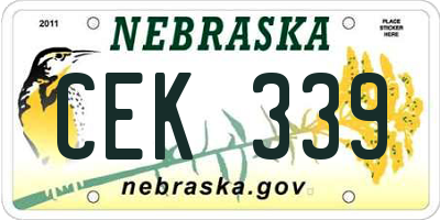 NE license plate CEK339