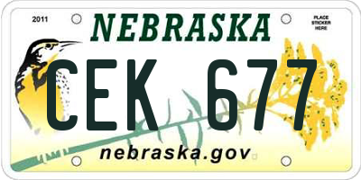 NE license plate CEK677