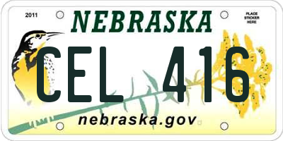 NE license plate CEL416