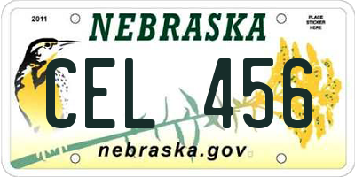 NE license plate CEL456