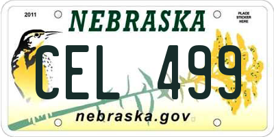 NE license plate CEL499