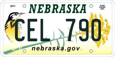 NE license plate CEL790