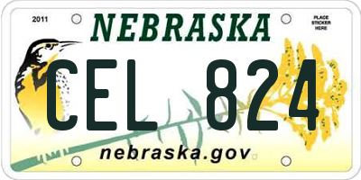 NE license plate CEL824