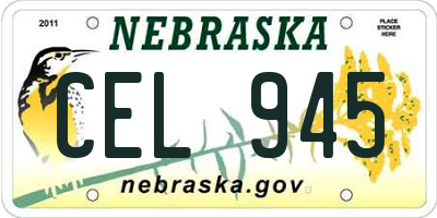 NE license plate CEL945