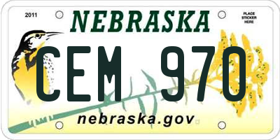 NE license plate CEM970