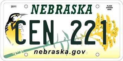 NE license plate CEN221