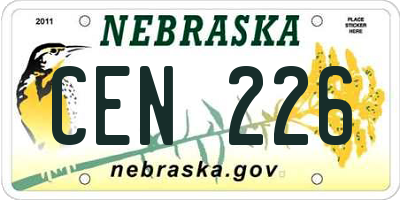 NE license plate CEN226