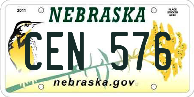NE license plate CEN576