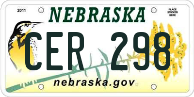 NE license plate CER298