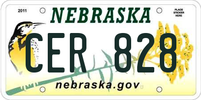 NE license plate CER828