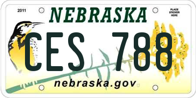 NE license plate CES788