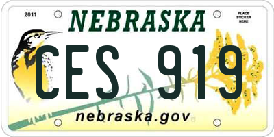 NE license plate CES919
