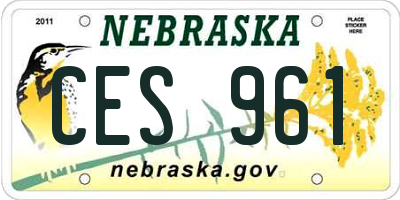 NE license plate CES961