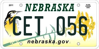 NE license plate CET056