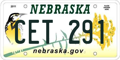 NE license plate CET291