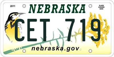 NE license plate CET719