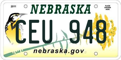 NE license plate CEU948