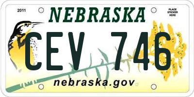 NE license plate CEV746