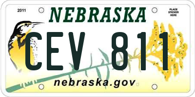 NE license plate CEV811