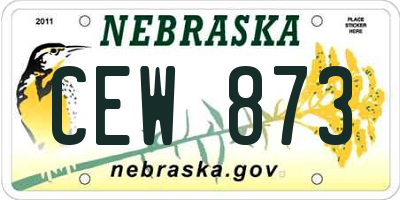 NE license plate CEW873