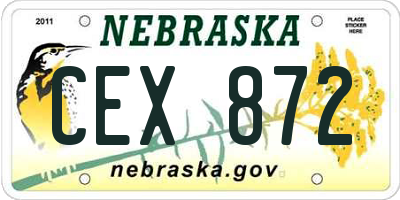 NE license plate CEX872