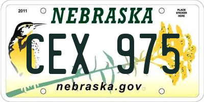 NE license plate CEX975