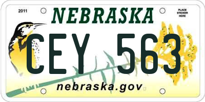NE license plate CEY563