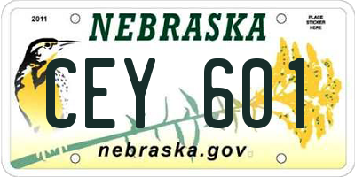 NE license plate CEY601