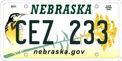 NE license plate CEZ233