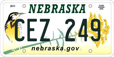 NE license plate CEZ249