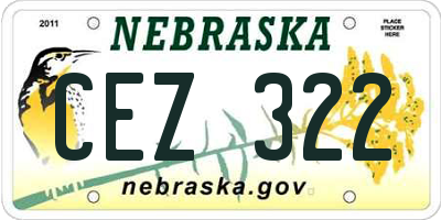 NE license plate CEZ322