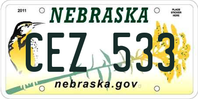 NE license plate CEZ533