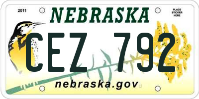 NE license plate CEZ792