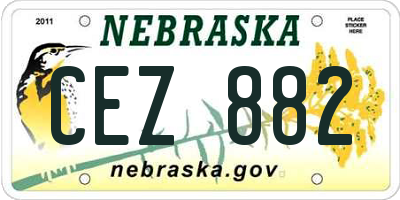 NE license plate CEZ882