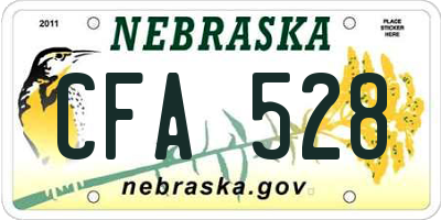NE license plate CFA528