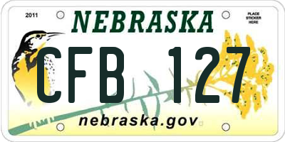 NE license plate CFB127