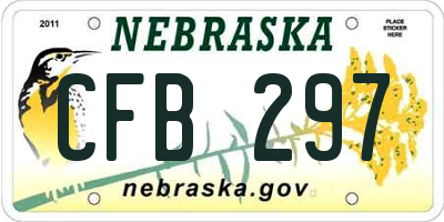 NE license plate CFB297