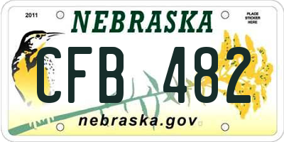 NE license plate CFB482